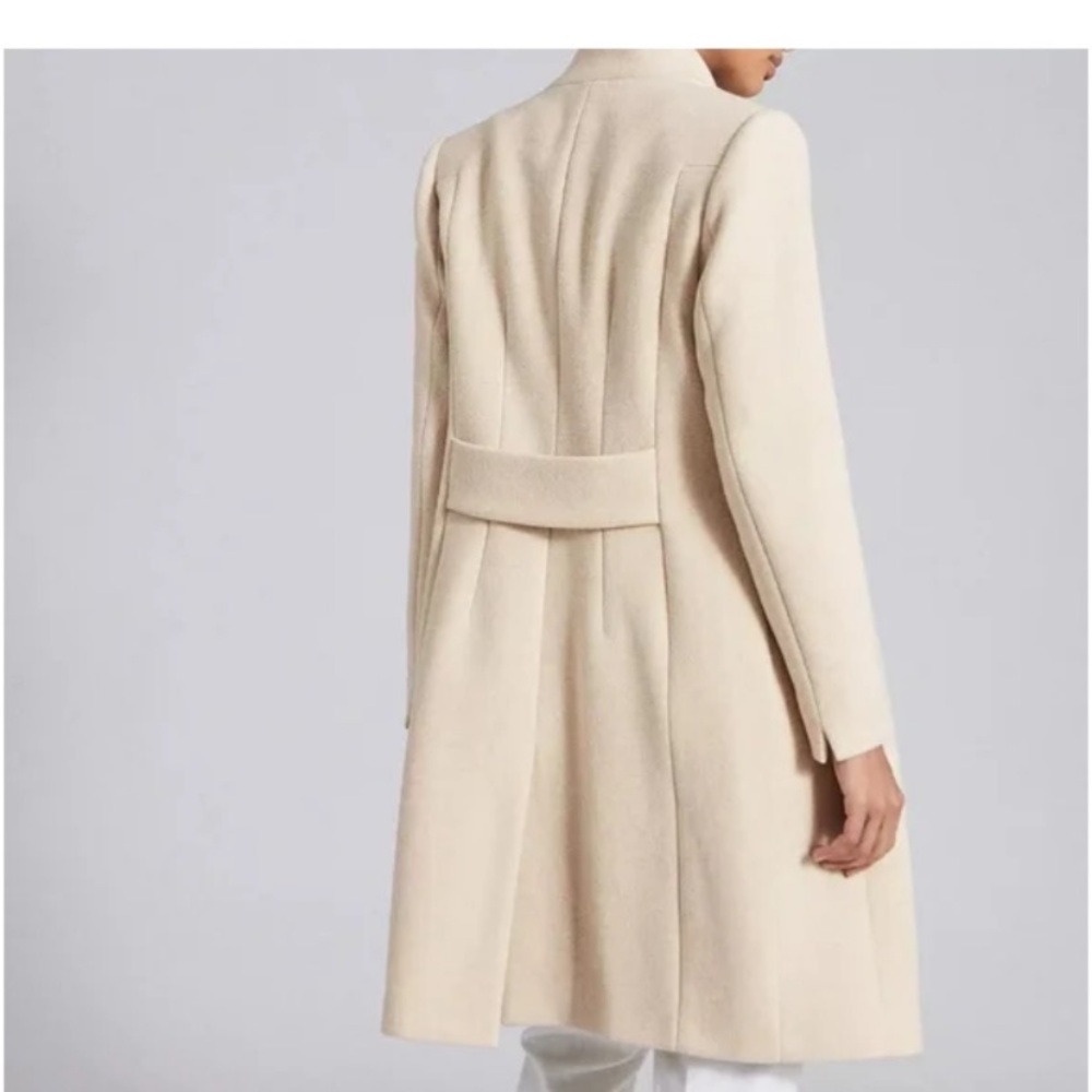 REISS Marcie Wool Blend Mid Length Coat Stone Color - Picture 2 of 16